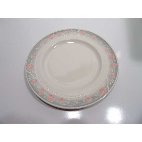 Syracuse China Maymont Dinner Plate Gray Pink Floral Vintage Collectible - Picture 1 of 6